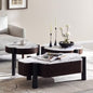Zigo coffee table set of 3 marble - White dark grey
