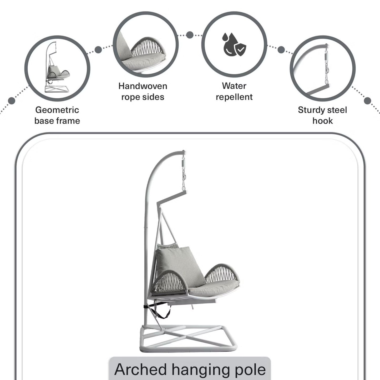 أرجوحة خارجية من لوانيا - أبيض عاجي 