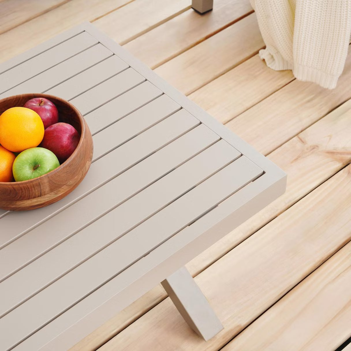 طقم أريكة خارجية من رام 3+1+1+طاولة قهوة - بيج 