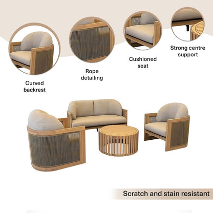 Lariz outdoor sofa set 2+1+1+coffee table - light grey