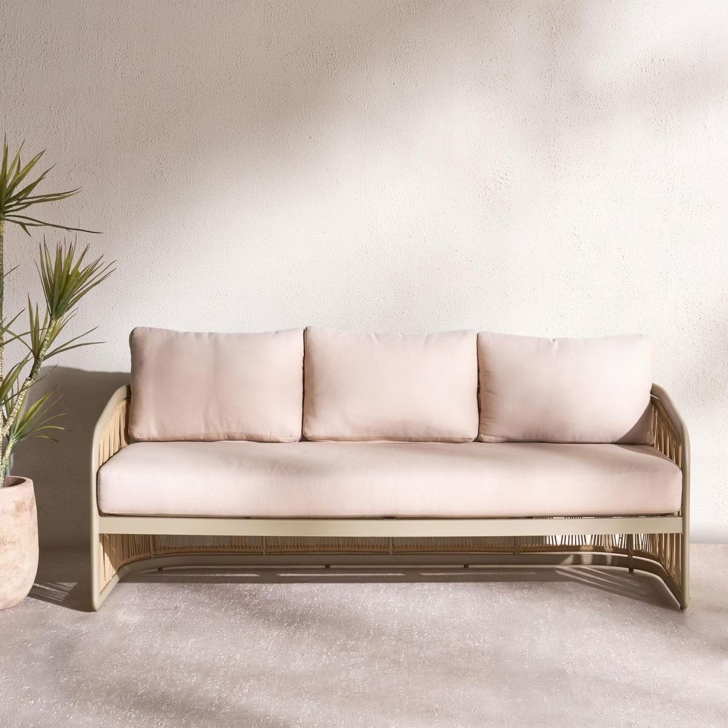 طقم كنب خارجي من إيفرا، 3+1+1+طاولة قهوة - بني 