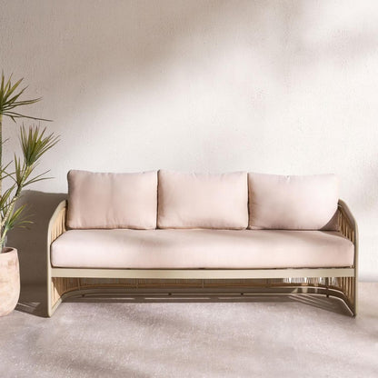 طقم كنب خارجي من إيفرا، 3+1+1+طاولة قهوة - بني 