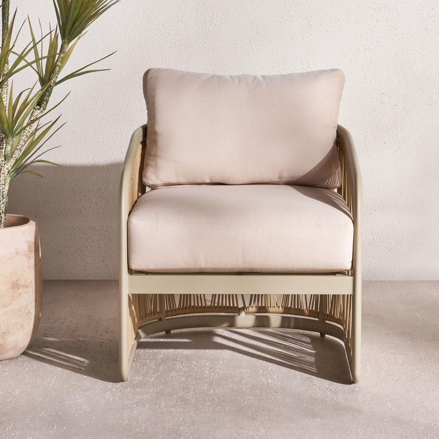 طقم كنب خارجي من إيفرا، 3+1+1+طاولة قهوة - بني 