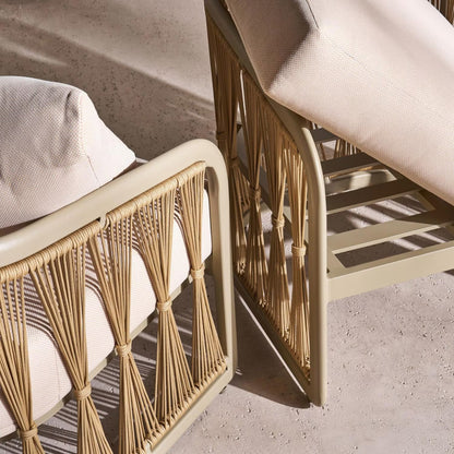 طقم كنب خارجي من إيفرا، 3+1+1+طاولة قهوة - بني 