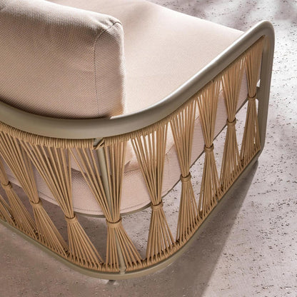 طقم كنب خارجي من إيفرا، 3+1+1+طاولة قهوة - بني 