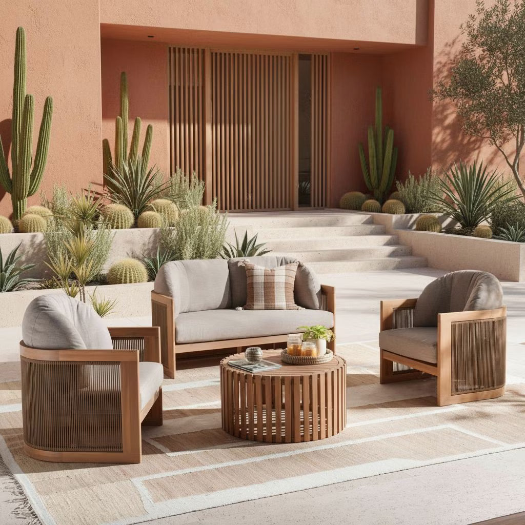 Lariz outdoor sofa set 2+1+1+coffee table - light grey