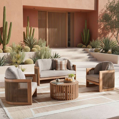 Lariz outdoor sofa set 2+1+1+coffee table - light grey