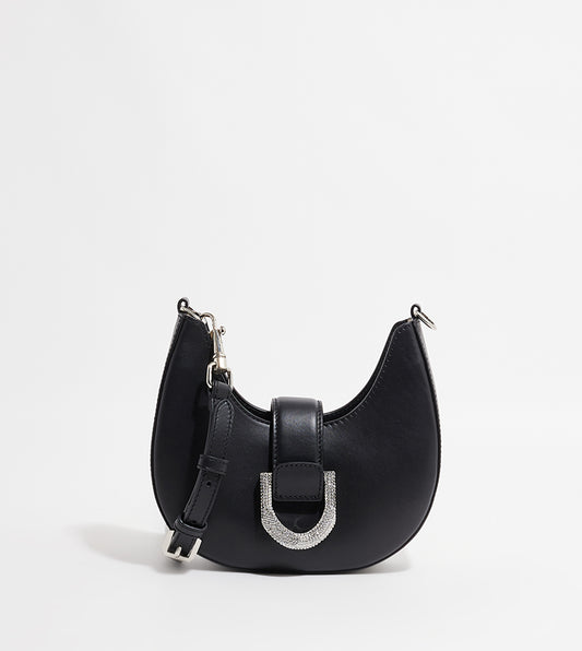 CHARLES & KEITH Gabine Leather Crystal Embellished Hobo Bag