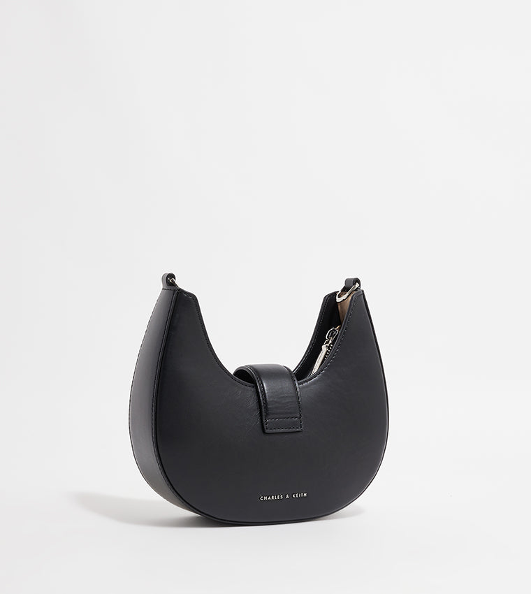 CHARLES & KEITH Gabine Leather Crystal Embellished Hobo Bag