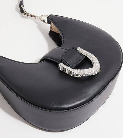 CHARLES & KEITH Gabine Leather Crystal Embellished Hobo Bag
