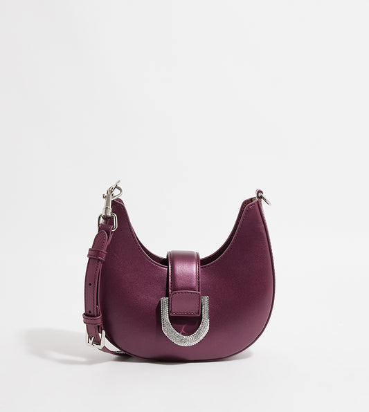 CHARLES & KEITH Gabine Leather Crystal Embellished Hobo Bag