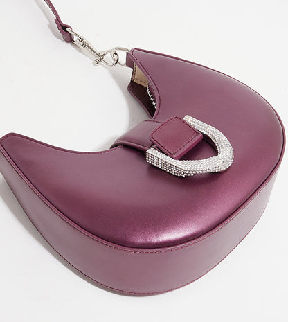 CHARLES & KEITH Gabine Leather Crystal Embellished Hobo Bag