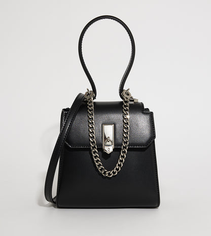 CHARLES & KEITH Locket Metallic Chain Top Handle Bag