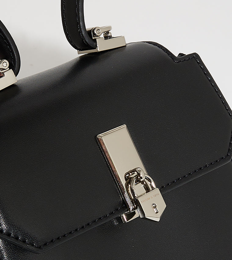 CHARLES & KEITH Locket Metallic Chain Top Handle Bag