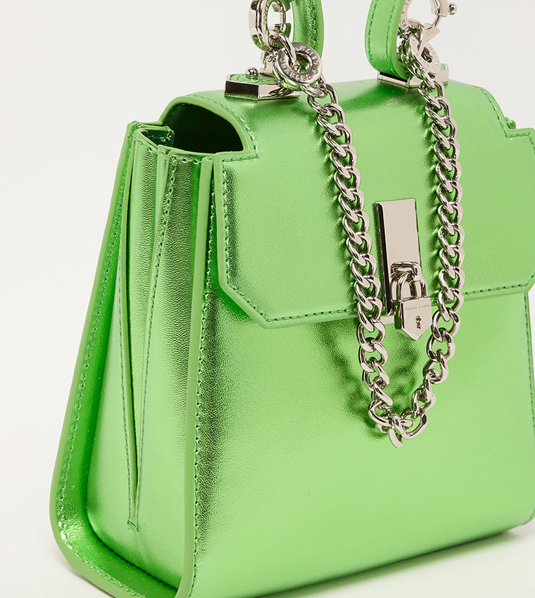 CHARLES & KEITH Locket Metallic Chain-Link Mini Bag