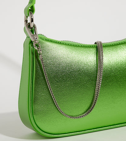 CHARLES & KEITH Metallic Curved Zippered Shoulder Bag