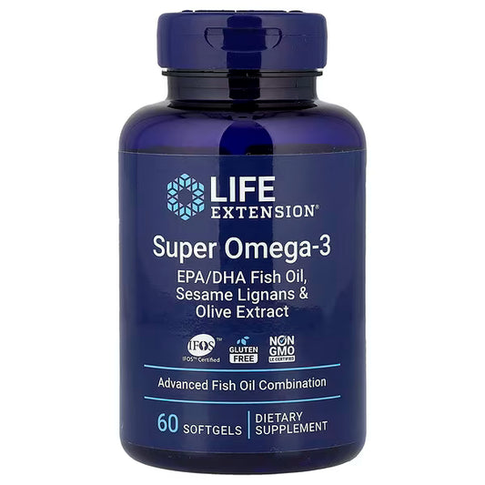 Life Extension, Super Omega-3, EPA/DHA Fish Oil, Sesame Lignans & Olive Extract, 60 Softgels