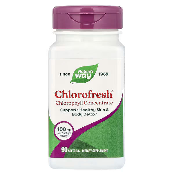 Nature's Way, Chlorofresh®، مركز الكلوروفيل، 90 كبسولة هلامية (50 ملغ لكل كبسولة هلامية) 