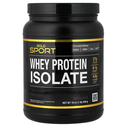 California Gold Nutrition, Sport, Whey Protein Isolate, Unflavored, 1 lb (454 g)