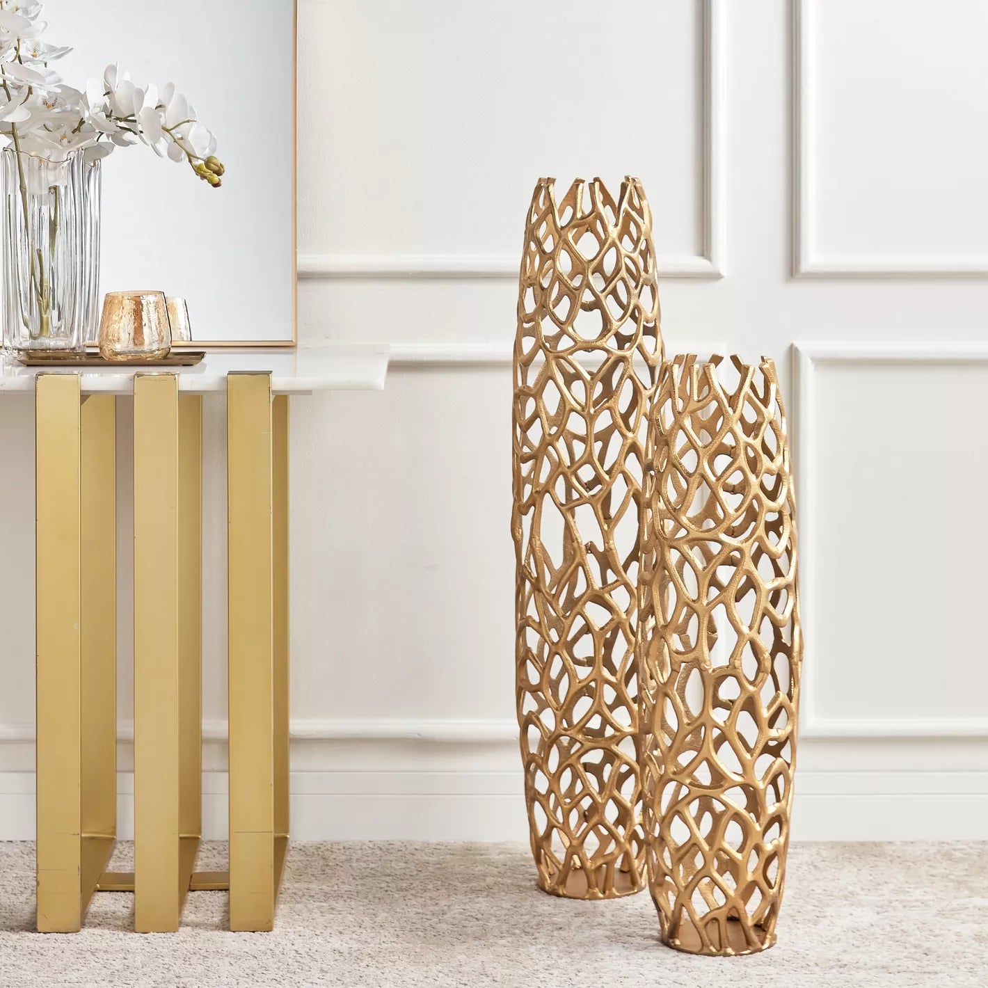 Trellis Metal Floor Vase - 78 cm