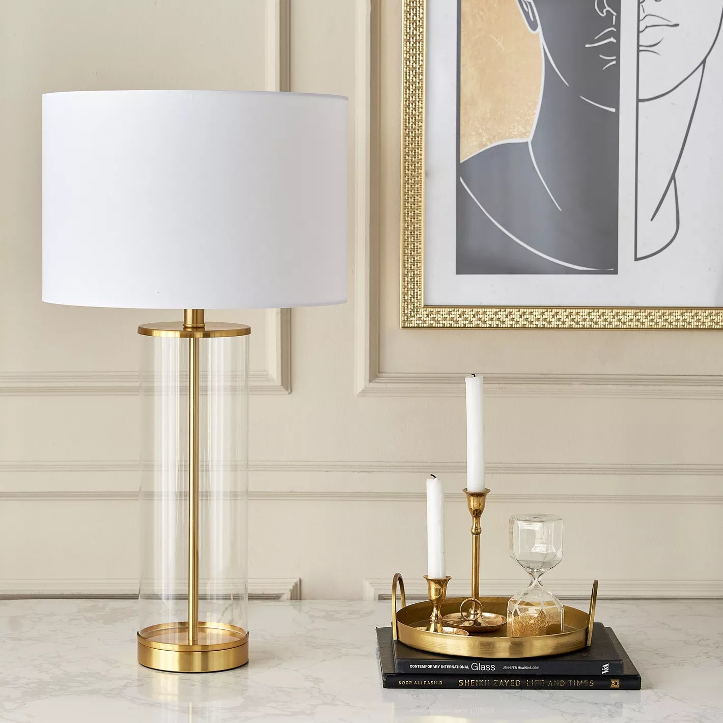 مصباح طاولة زجاجي من ريتا - 70 سم