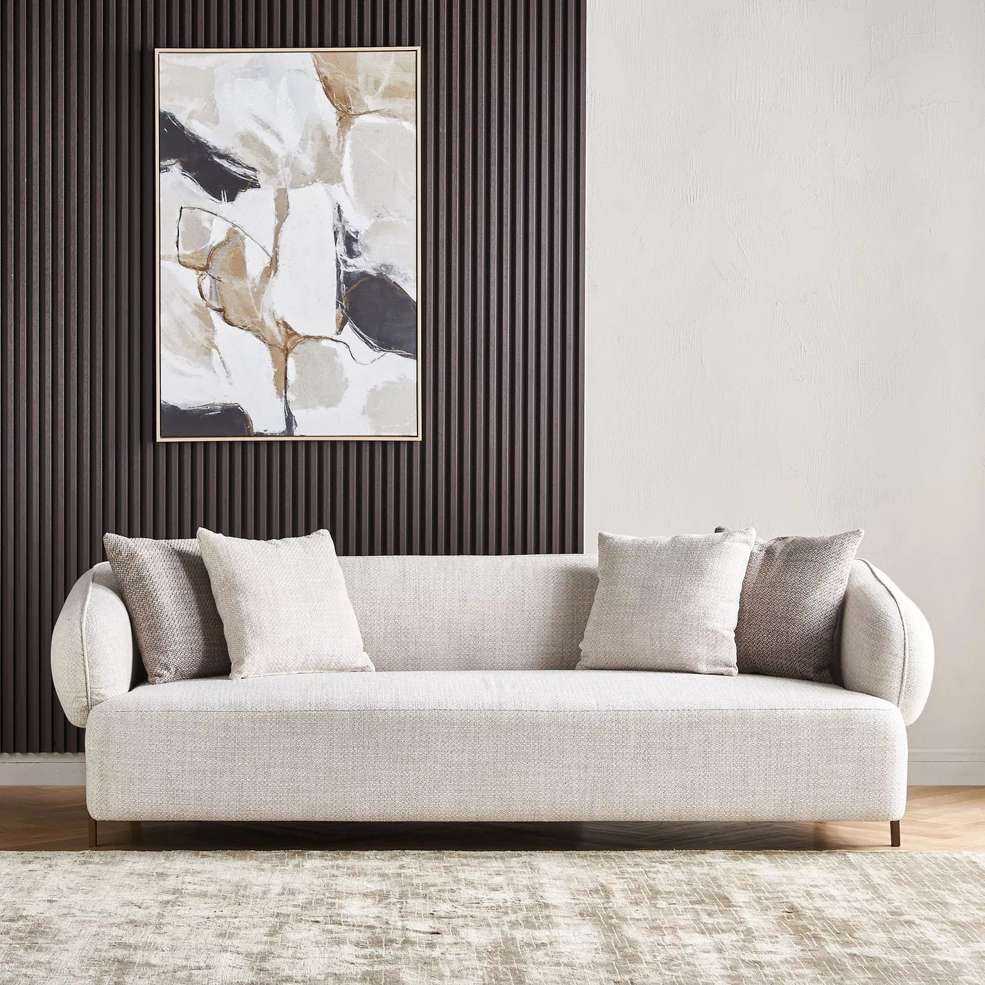 أريكة رون فرينش القماشية ثلاثية المقاعد