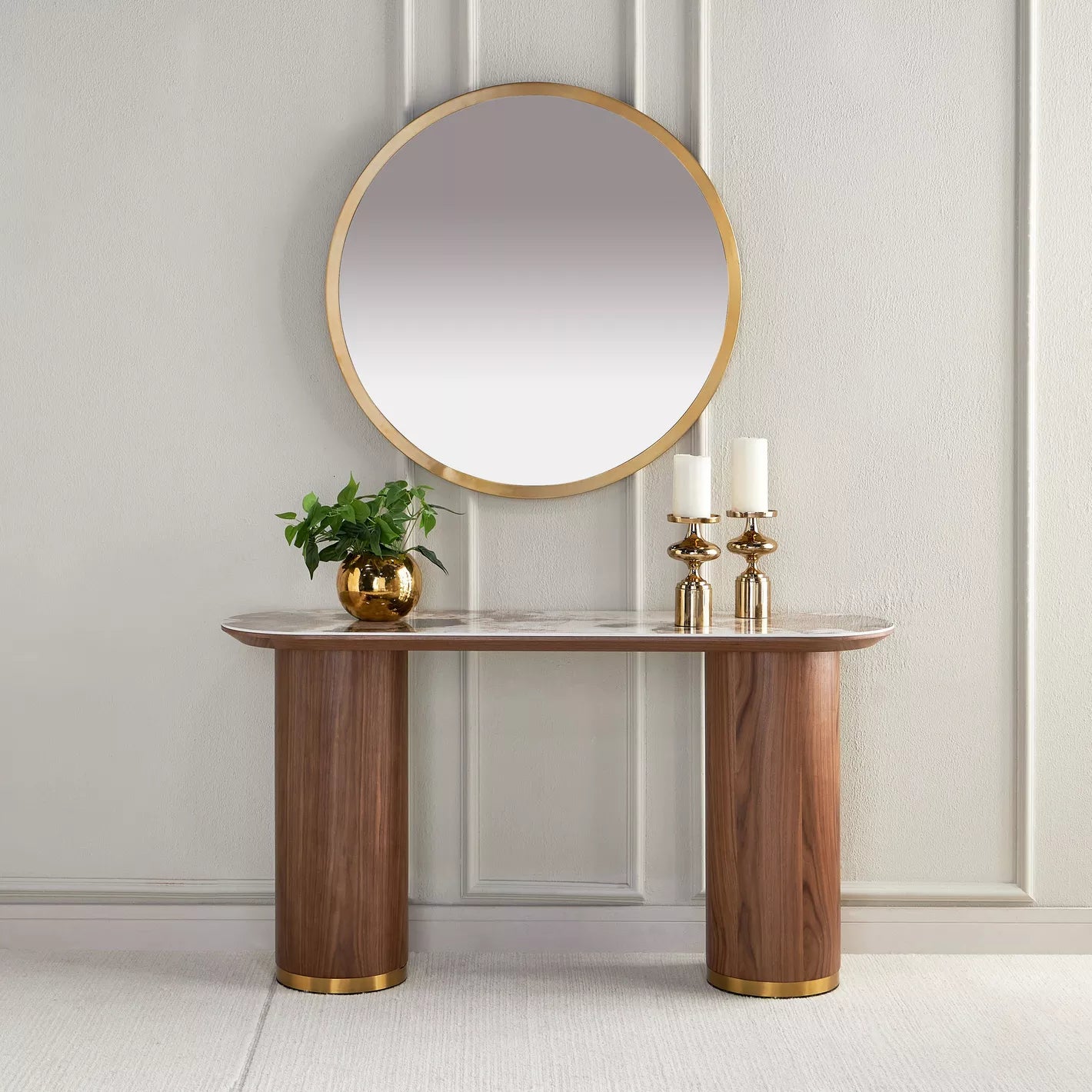 طاولة وحدة التحكم جينا مع مرآة