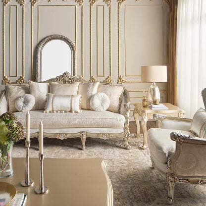 أريكة مخملية كلاسيكية بثلاثة مقاعد