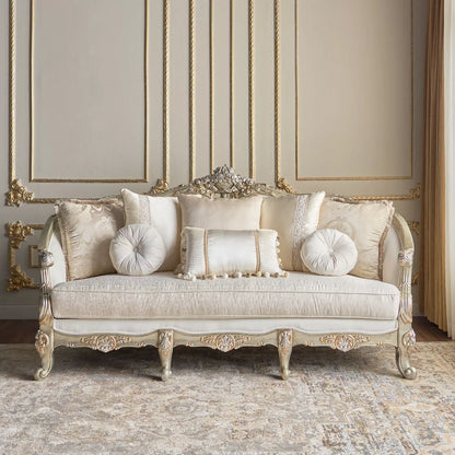 أريكة مخملية كلاسيكية بثلاثة مقاعد