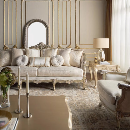 أريكة مخملية كلاسيكية بأربعة مقاعد