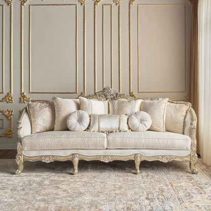 أريكة مخملية كلاسيكية بأربعة مقاعد