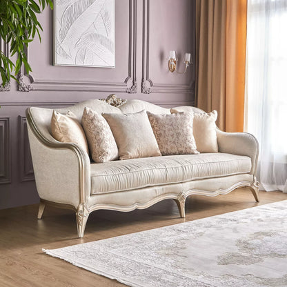 أريكة كلاسيكية من القماش بثلاثة مقاعد