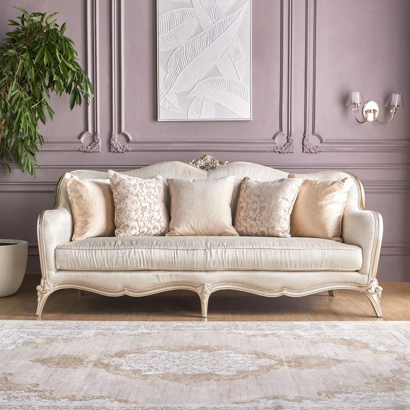 أريكة كلاسيكية من القماش بثلاثة مقاعد