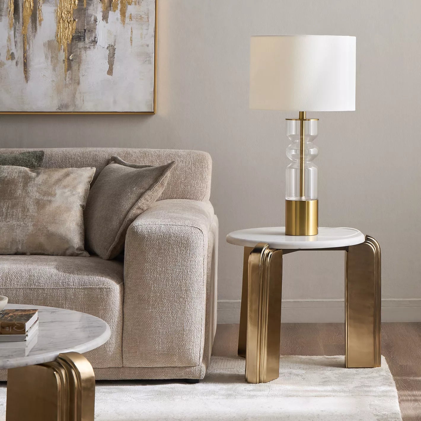 Logan Glass Table Lamp - 77 cm