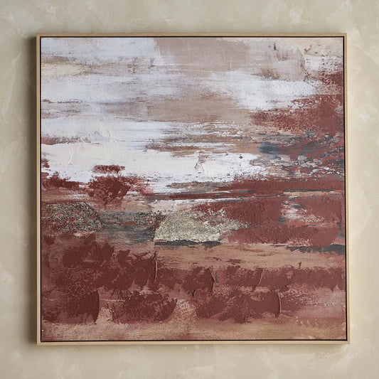 لوحة فنية جدارية مؤطرة من قماش سيسا - ١٠٢×١٠٢ سم