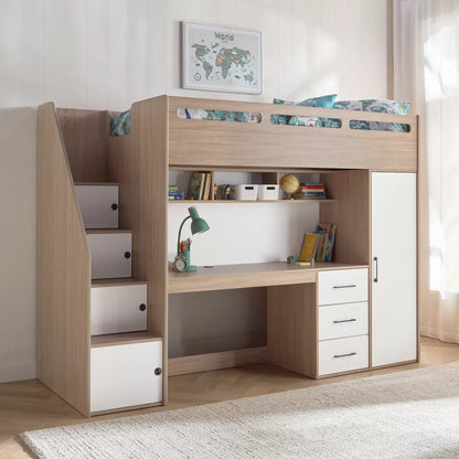 سرير لوتا توين لوفت مع مكتب - 90×200 سم