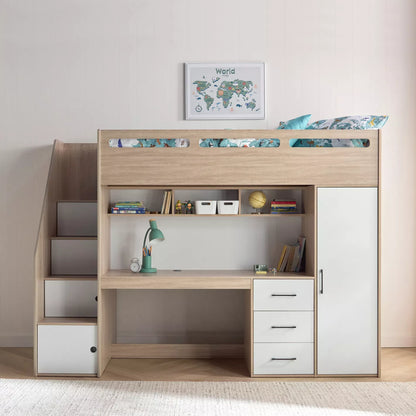 سرير لوتا توين لوفت مع مكتب - 90×200 سم