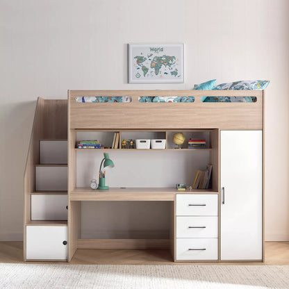 سرير لوتا توين لوفت مع مكتب - 90×200 سم