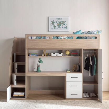 سرير لوتا توين لوفت مع مكتب - 90×200 سم