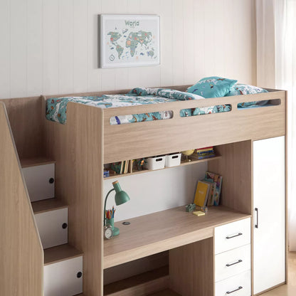 سرير لوتا توين لوفت مع مكتب - 90×200 سم