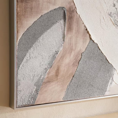 Juno hand painted canvas framed wall art 75x3.5x100cm - grey