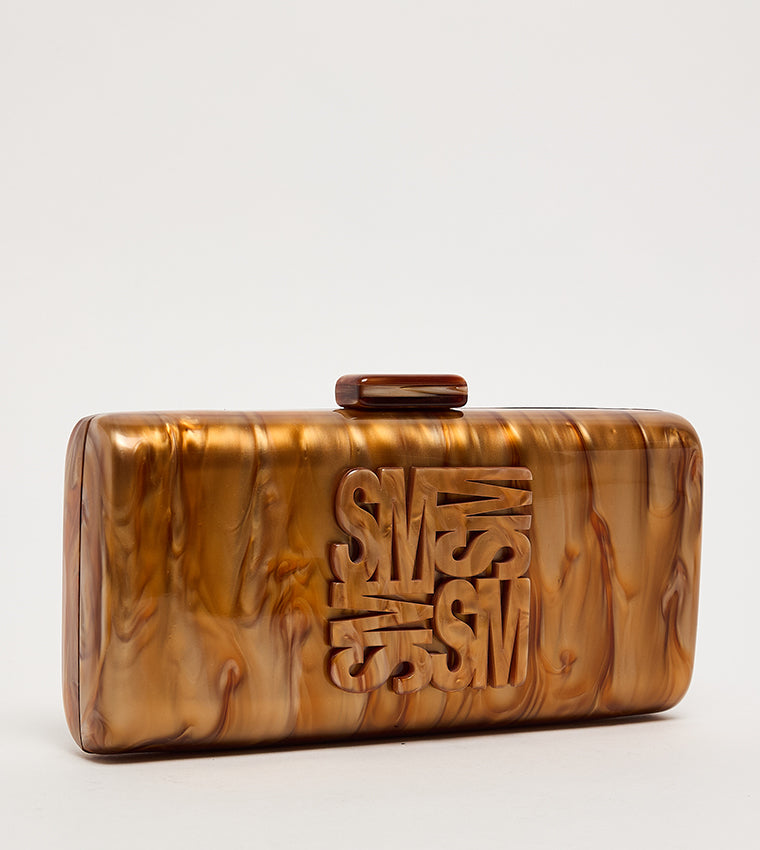 Steve Madden Monogram Detail Marble Clutch