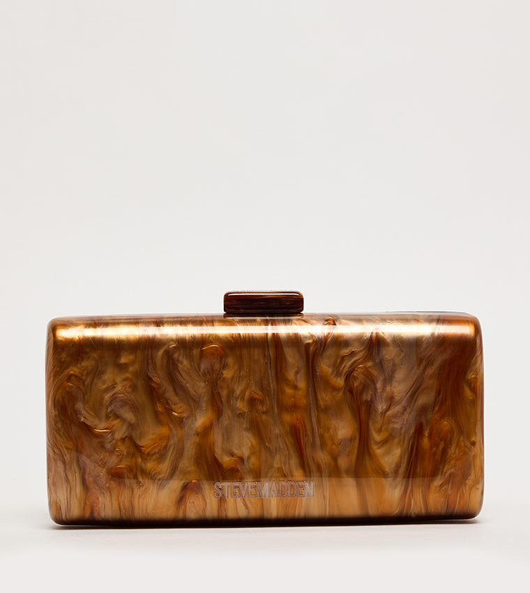 Steve Madden Monogram Detail Marble Clutch