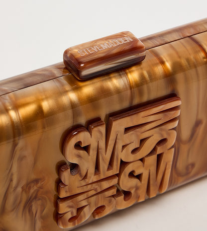 Steve Madden Monogram Detail Marble Clutch