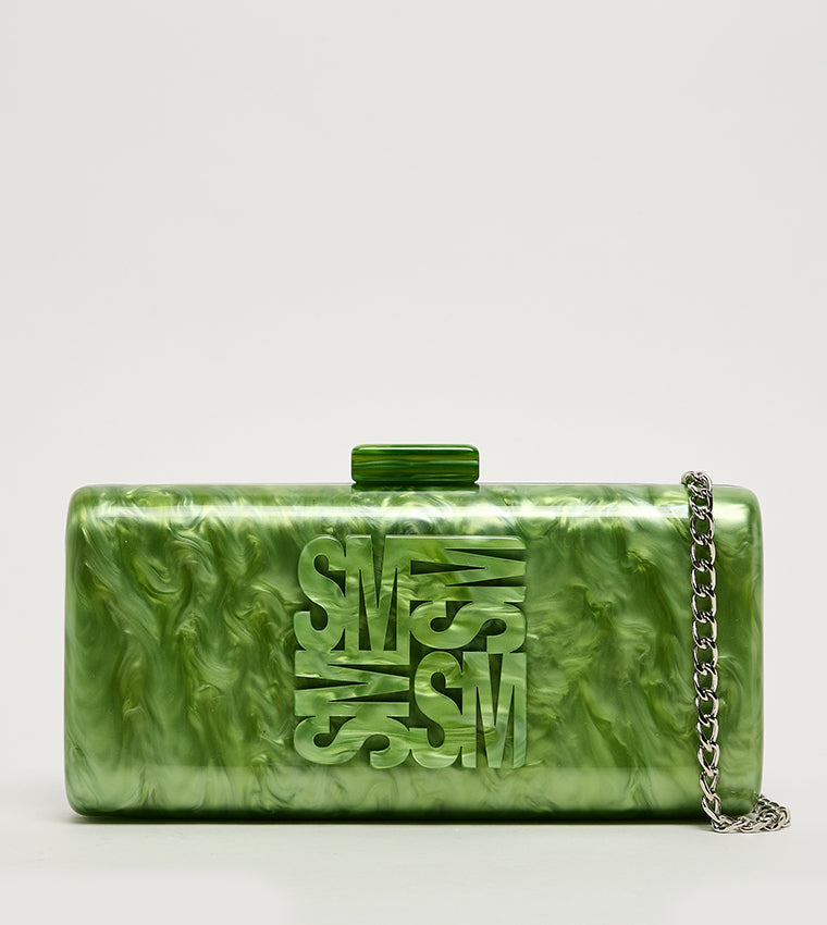 Steve Madden Monogram Detail Marble Clutch