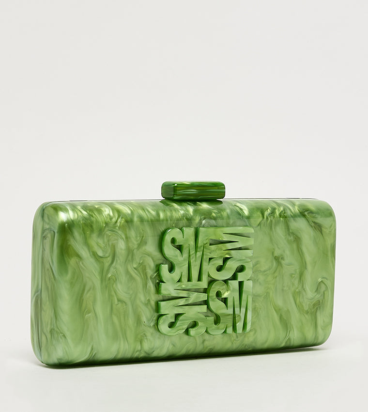 Steve Madden Monogram Detail Marble Clutch