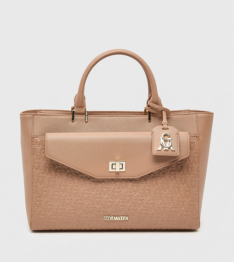 Steve Madden Monogram Debossed Satchel Bag