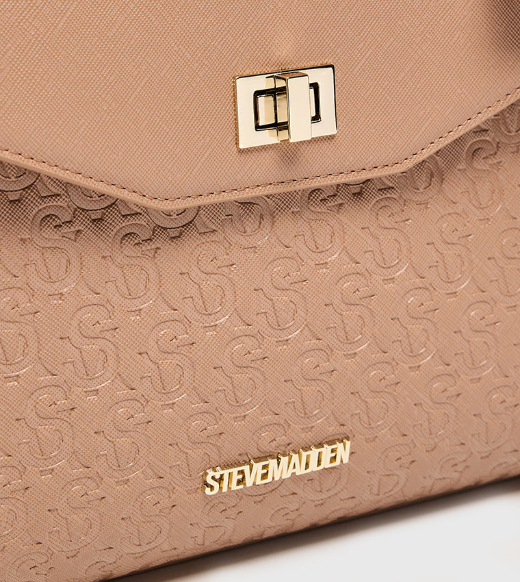 Steve Madden Monogram Debossed Satchel Bag