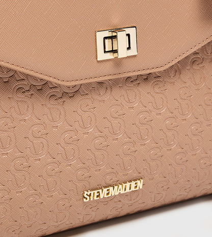 Steve Madden Monogram Debossed Satchel Bag