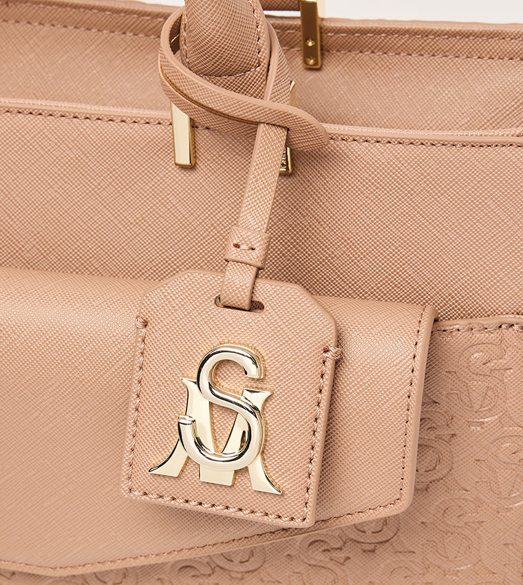 Steve Madden Monogram Debossed Satchel Bag